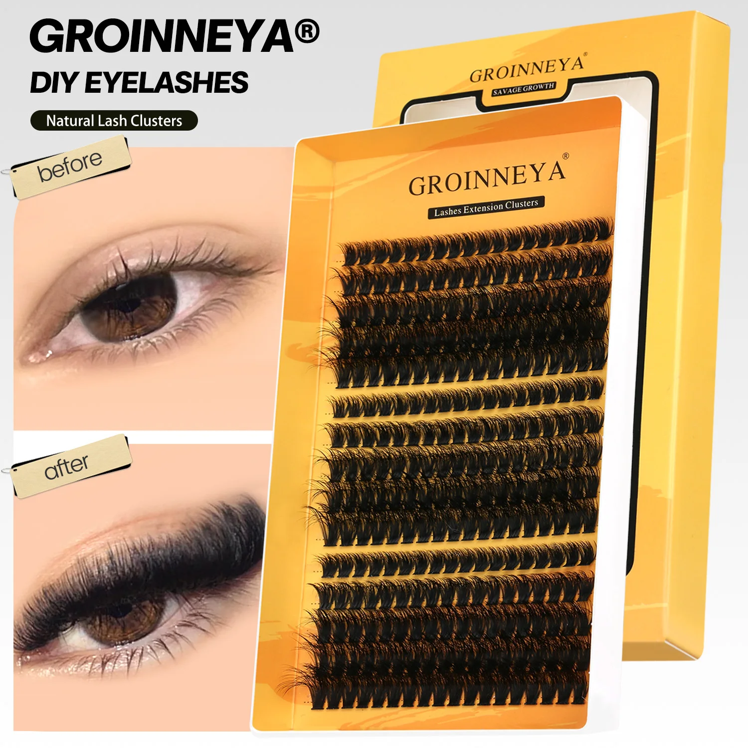 DIY Eyelash Extension C Curl Long Individual Lashes, Mixed Tray