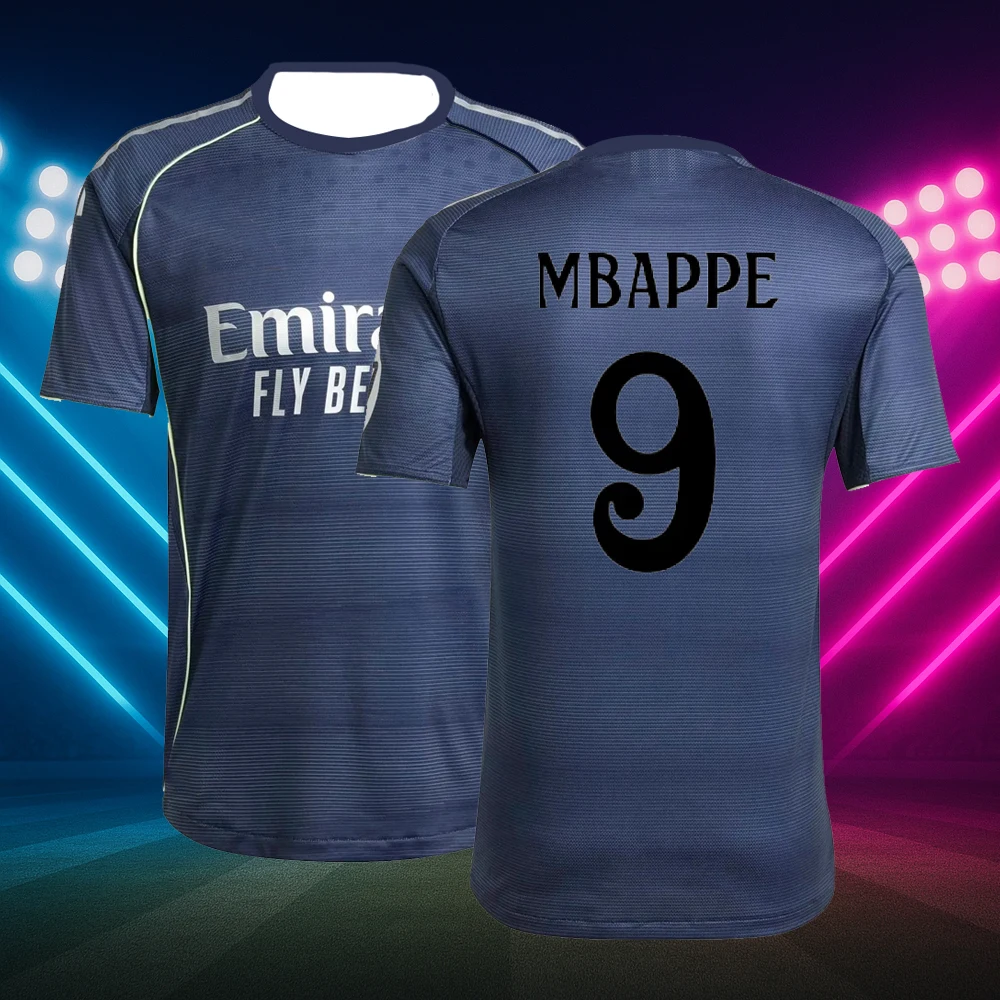 

2025 Latest Style Mens Madrid Mbappé Away Short Sleeve Football Shirt Youth Training Soccer Uniform Mbappe Jersey Tee Tops