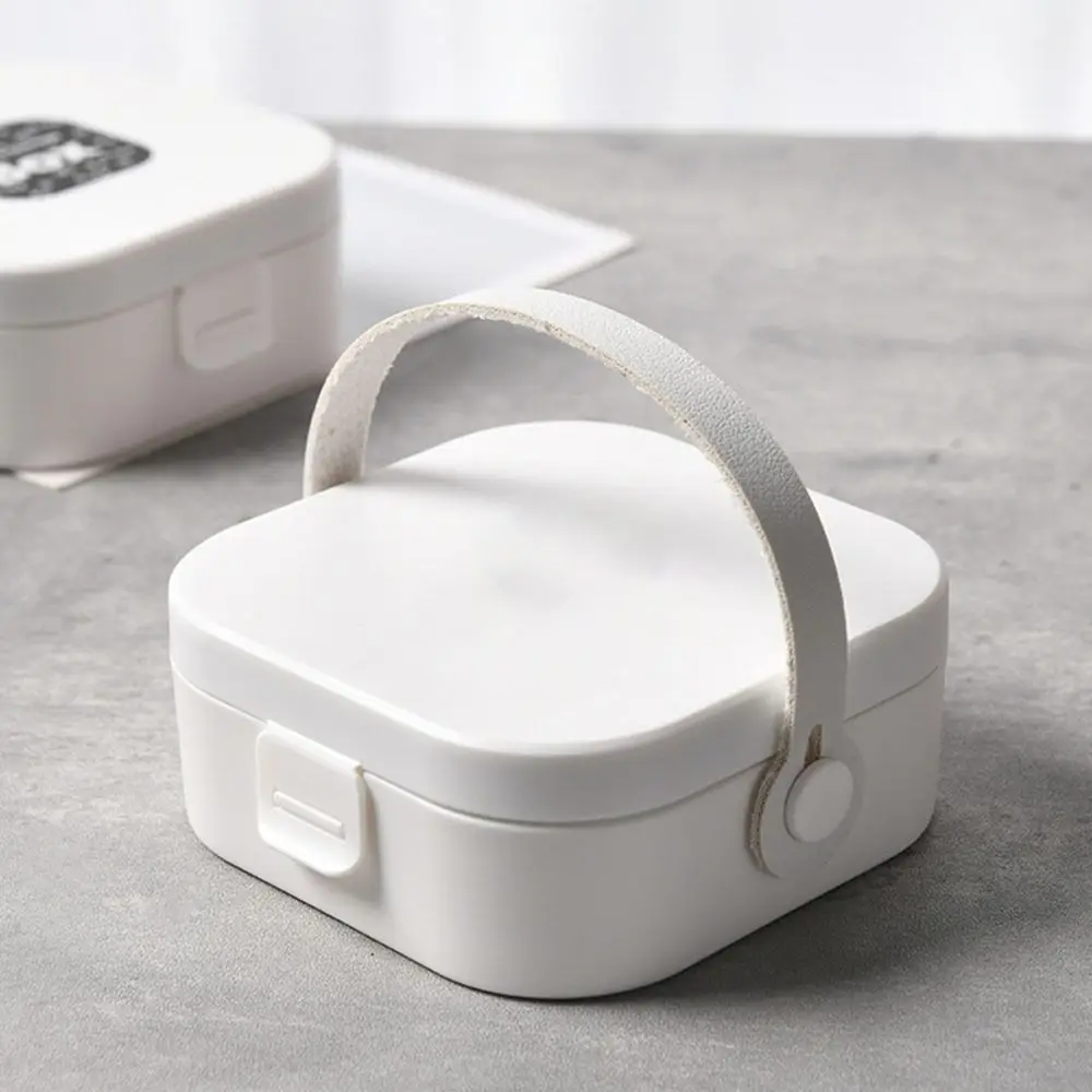 Caixa de jóias quadrada organizador couro portátil anel brincos colar titular cor sólida caixa exibição armazenamento viagem