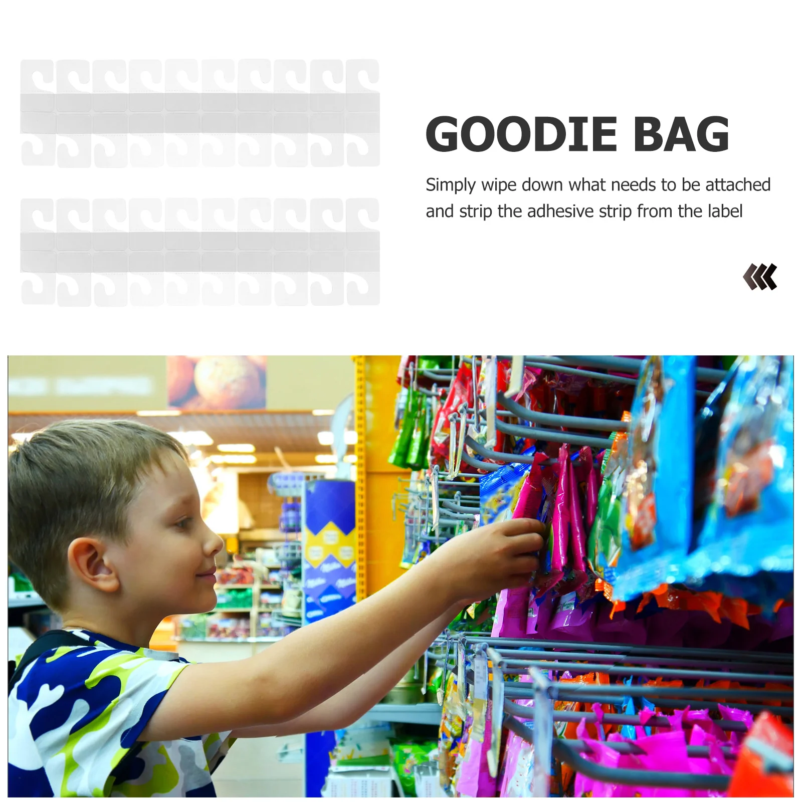 

300Pcs Self Adhesive Hanging Tabs Clear PVC Display Tabs for Retail Stores Supermarkets Merchandise Display Hooks