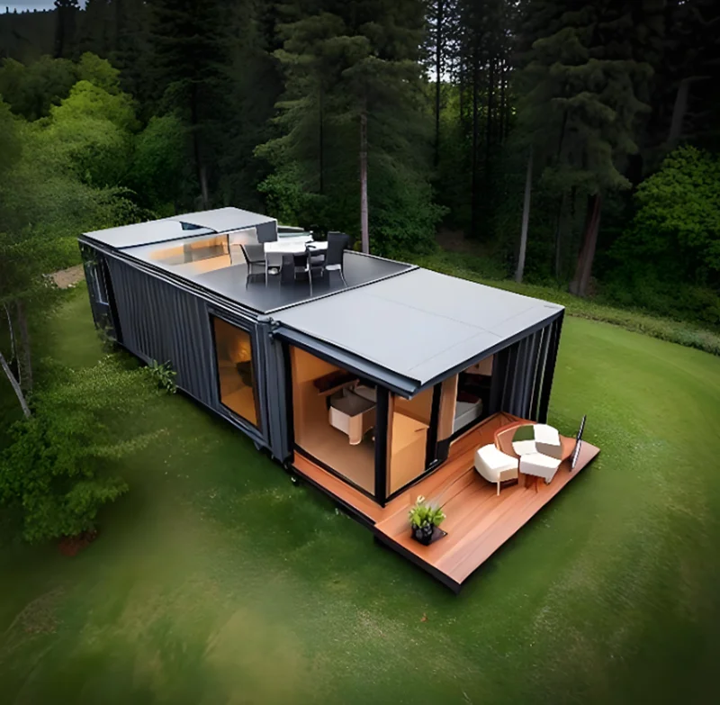 Eco Friendly Farmhouse Prefabricated Prefab Mobile Outdoor Workshop Export Double Wing Expandable Container House