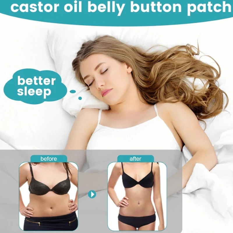 10Pcs Disposable Castor Oil Belly Button Patch Self-Adhesive Navel Bandage Disposable Spunlace Cloth Castor Oil Patches Belly St