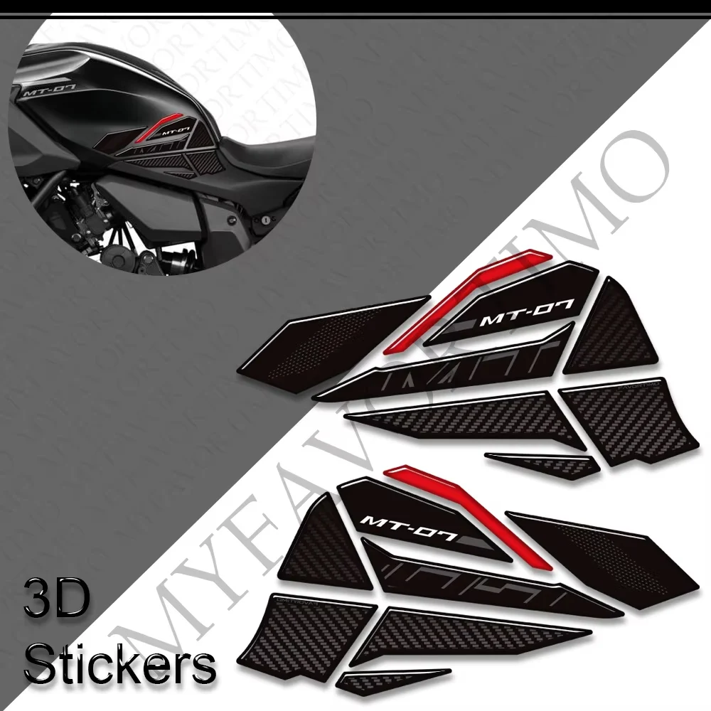 For MT-07 MT07 MT 07 Motorcycle Tank Pad Side Grips Gas Fuel Oil Knee Protection Stickers Decals 2025 2026 view 5