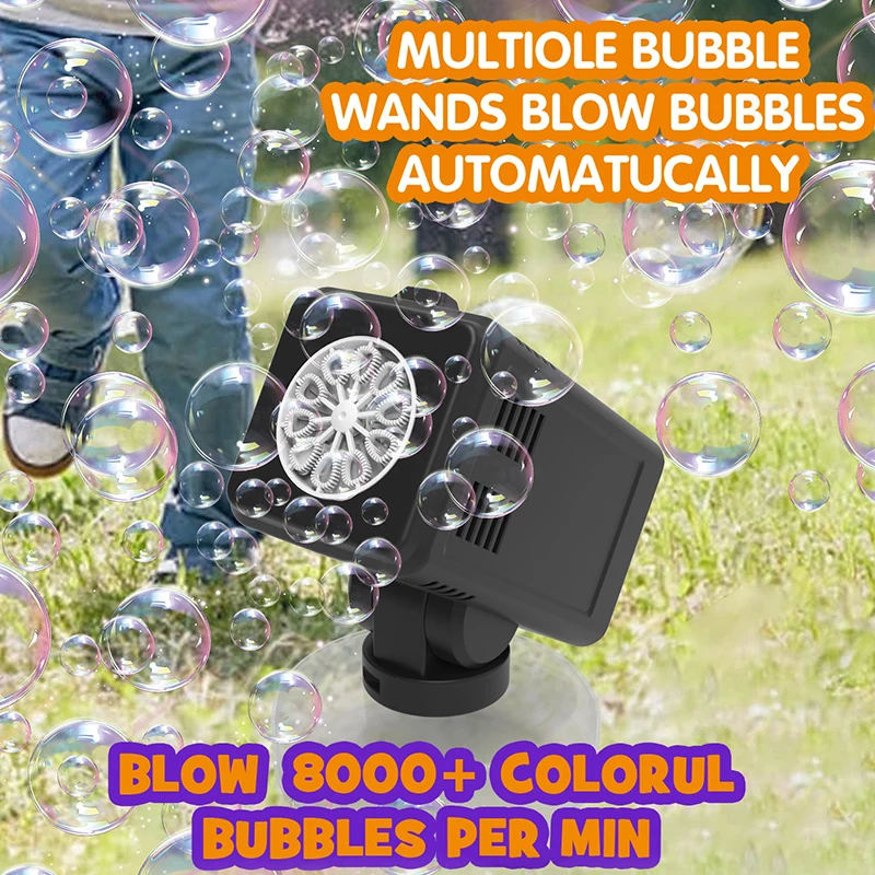 Máquina de bolhas de pouso, spray automático, casamento ao ar livre, jogo de aniversário infantil, sem bateria, água de bolha