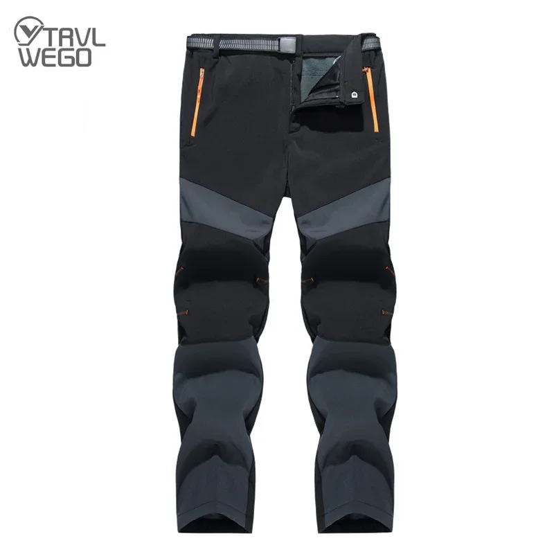 Winter Men Hiking Pants Outdoor Windproof Snow Splash Proof Breathable Fleece Keep Warm Male Camping Trekking Trousers