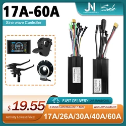 E-Bike Three-Mode 36V 48V 17A 26A 30A 40A 60A Sine Wave Controller SM/WP Plug with S966 Color display for Without Hall Motor kit