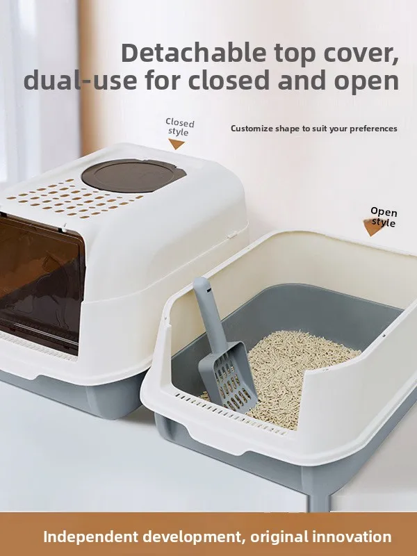 

Large Size Litter Box Cover System Anti-Spla Toilet Supplies Foldable Sand Pan Furniture Odor Control