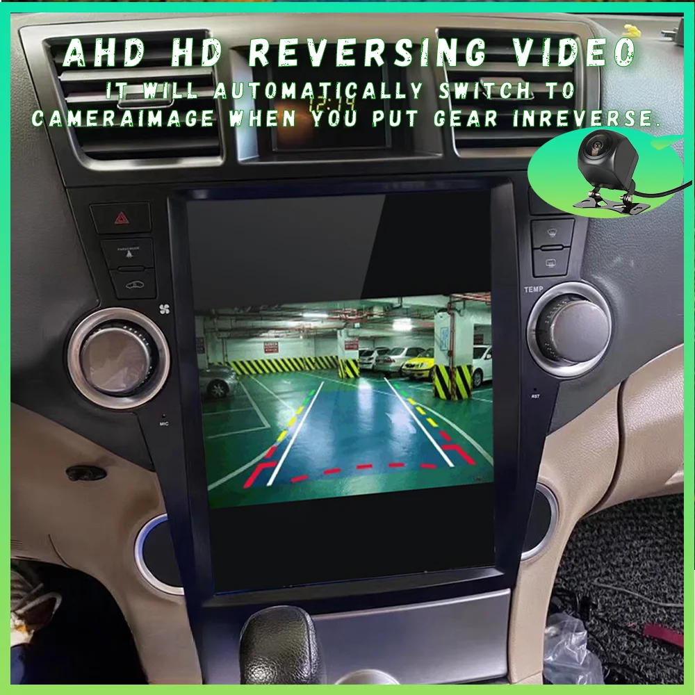 مشغل وسائط متعددة للسيارة يعمل بنظام أندرويد 15 لسيارة تويوتا هايلاندر 2007-2013، شاشة عرض تلقائية لاسلكية Carplay، نظام ملاحة GPS 2 DIN، واي فاي #6