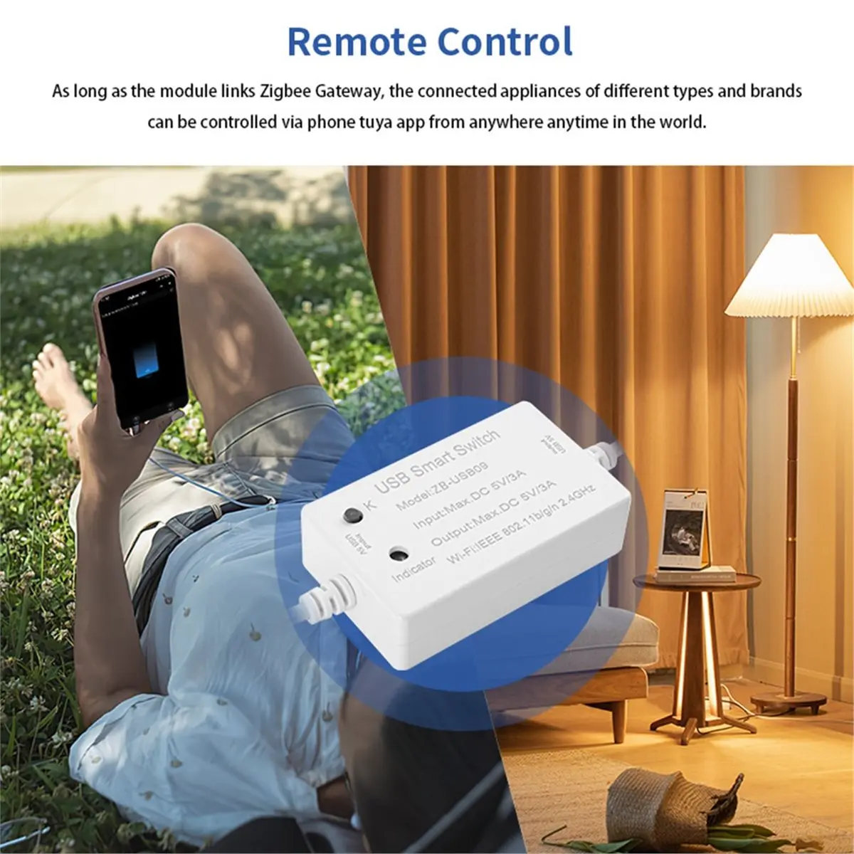 Tuya Zigbee USB Switch USB Smart Switch Controller Zigbee Household Appliance Circuit Breaker Switch Controller Module