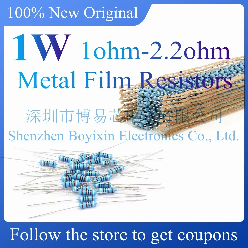 

20pcs 1W Metal film resistor 1% 1R ~ 1M 1 2 10 22 47 100 330 ohm 1K 4.7K 10K 22K 47K 100K 330K 470K 2R 10R 22R 47R 100R 330R