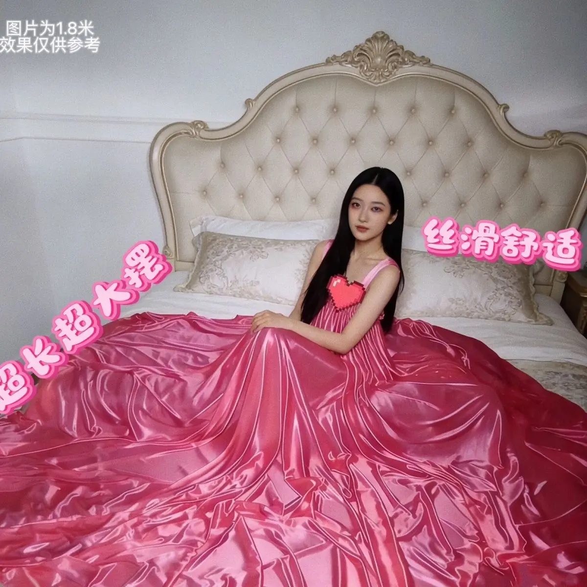 Unisex Glossy Ice Silk Satin Long Dress Loose Maxi Dress Pullover Elegant Dresses Sleeping Wear