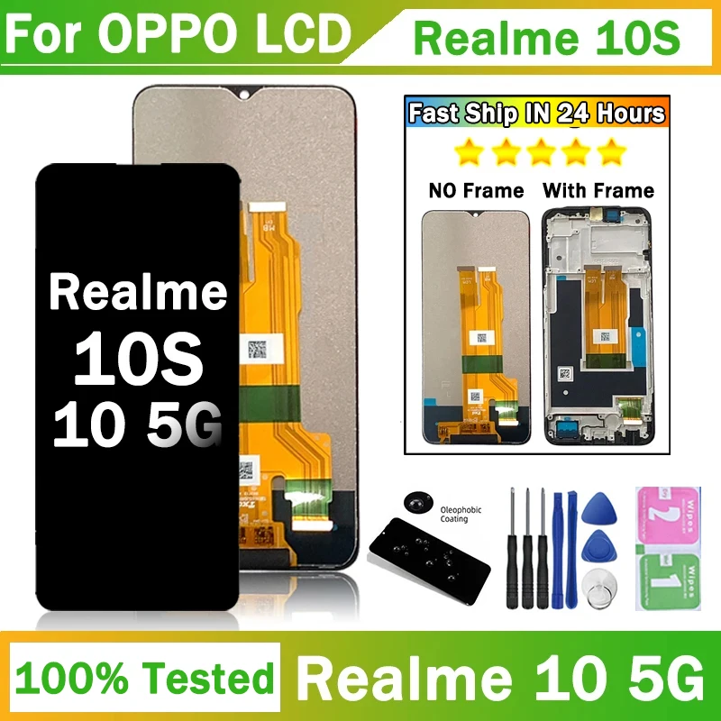 6.6'' Screen For Oppo Realme 10s LCD Display Touch Screen Panel Digitizer For Realme10 5G LCD RMX3663 Display With Frame