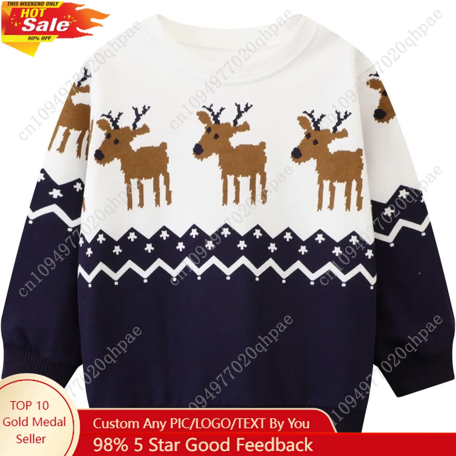 

HILEELANG Toddler Boy Sweatshirts Crewneck Long Sleeve Pullover Cotton Graphic Christmas Clothing