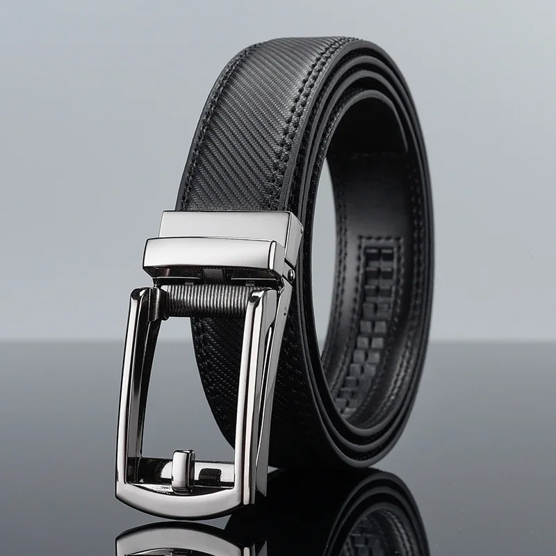 

men fashion soft leather belts automatic buckle belt business wedding formal dress black trendy strapon gentleman waistband sash