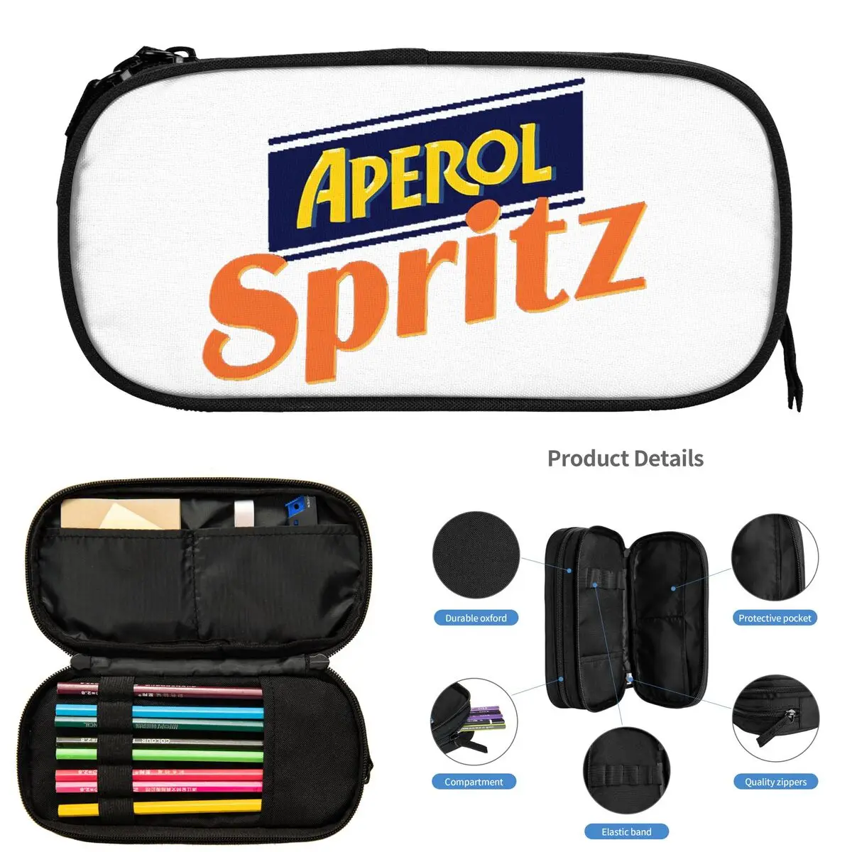 

Пеналы Aperol Spritz для студентов, подарки, коробка для ручек, сумка-карандаш большой емкости, пенал для хранения, канцелярские принадлежности