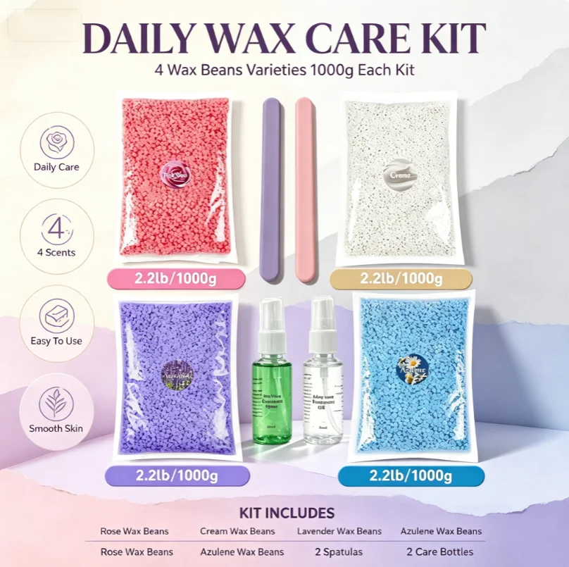 Viilife 2.2lb No Fragrance Hard Wax Beads, Gentle Depilation for Bikini Brow Lip Sensitive Skin Home & Salon Hair Removal