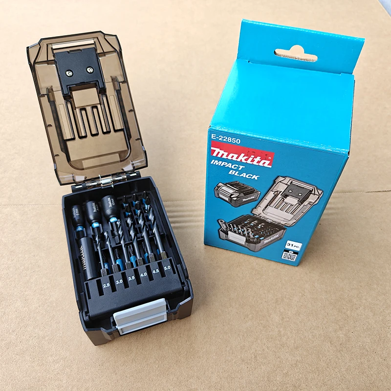 Makita E‑22850 31Pcs Impact Black Drill & Screwdriver Bit Set Multi‑Size Drill Bits & Driver Bits Kit with Storage Case