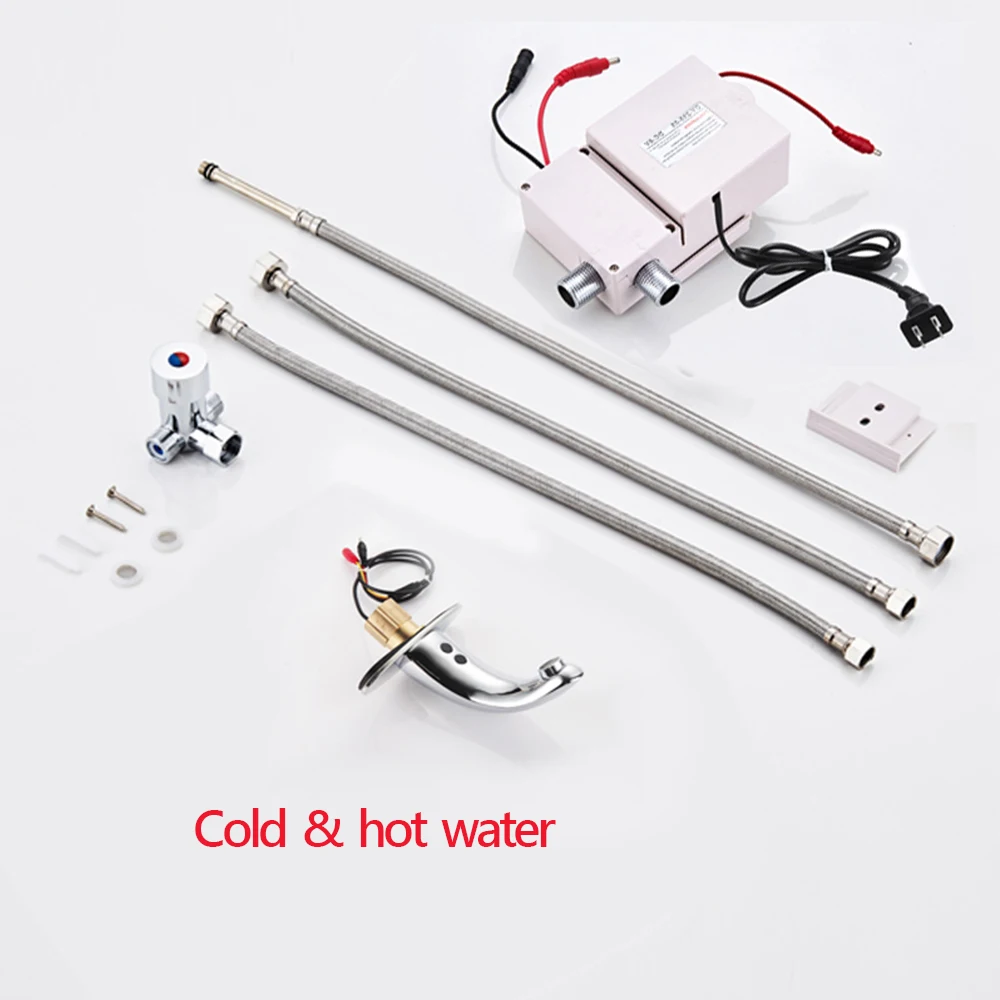 Automatic Smart Faucet Black Color Brass Body Material Mixer Water Cold & Hot