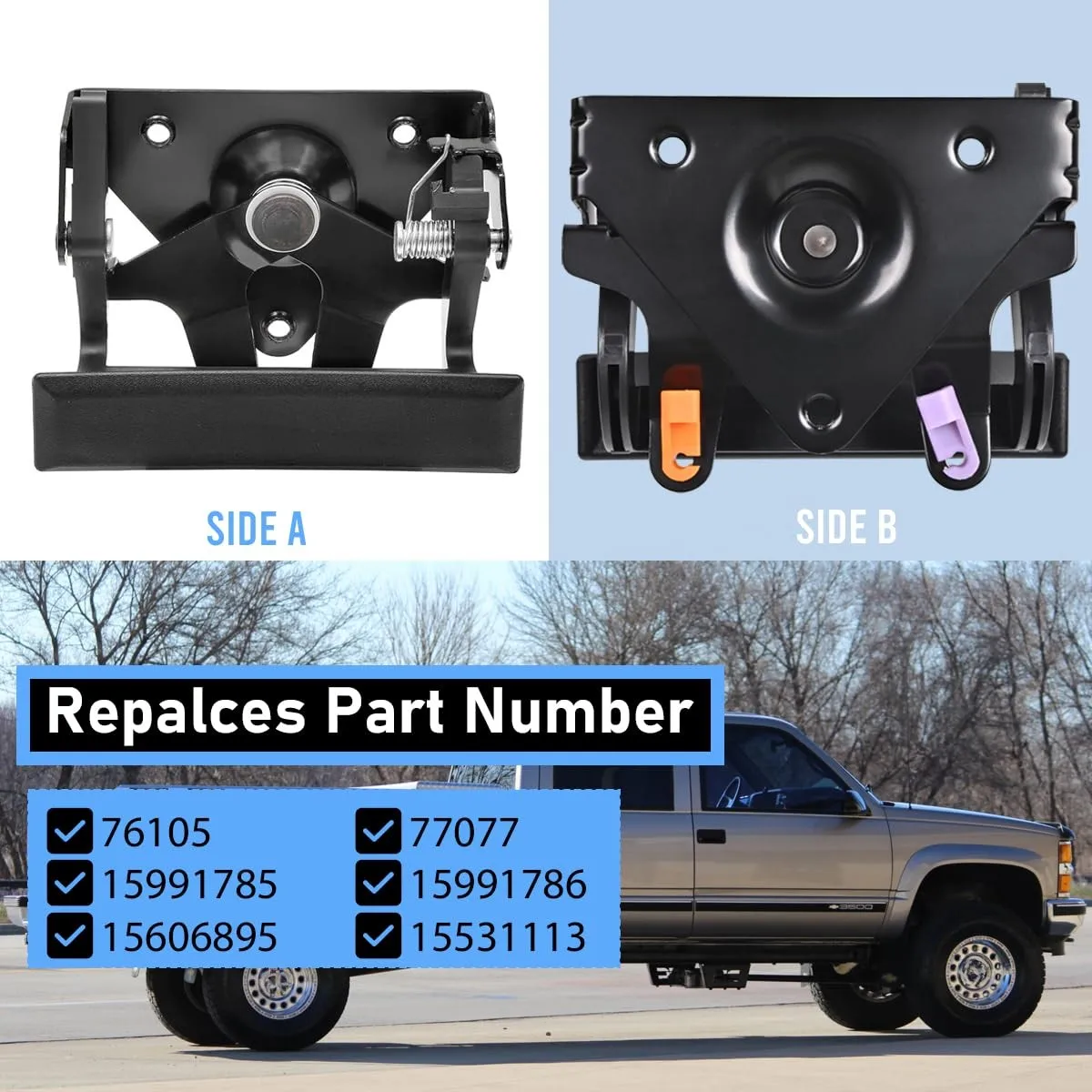 

Truck Tailgate Lock Handle OEM 15991785,15991786 Suitable For Chevrolet Truck C1500 C2500 C3500 1988-2002 K1500 For GMC