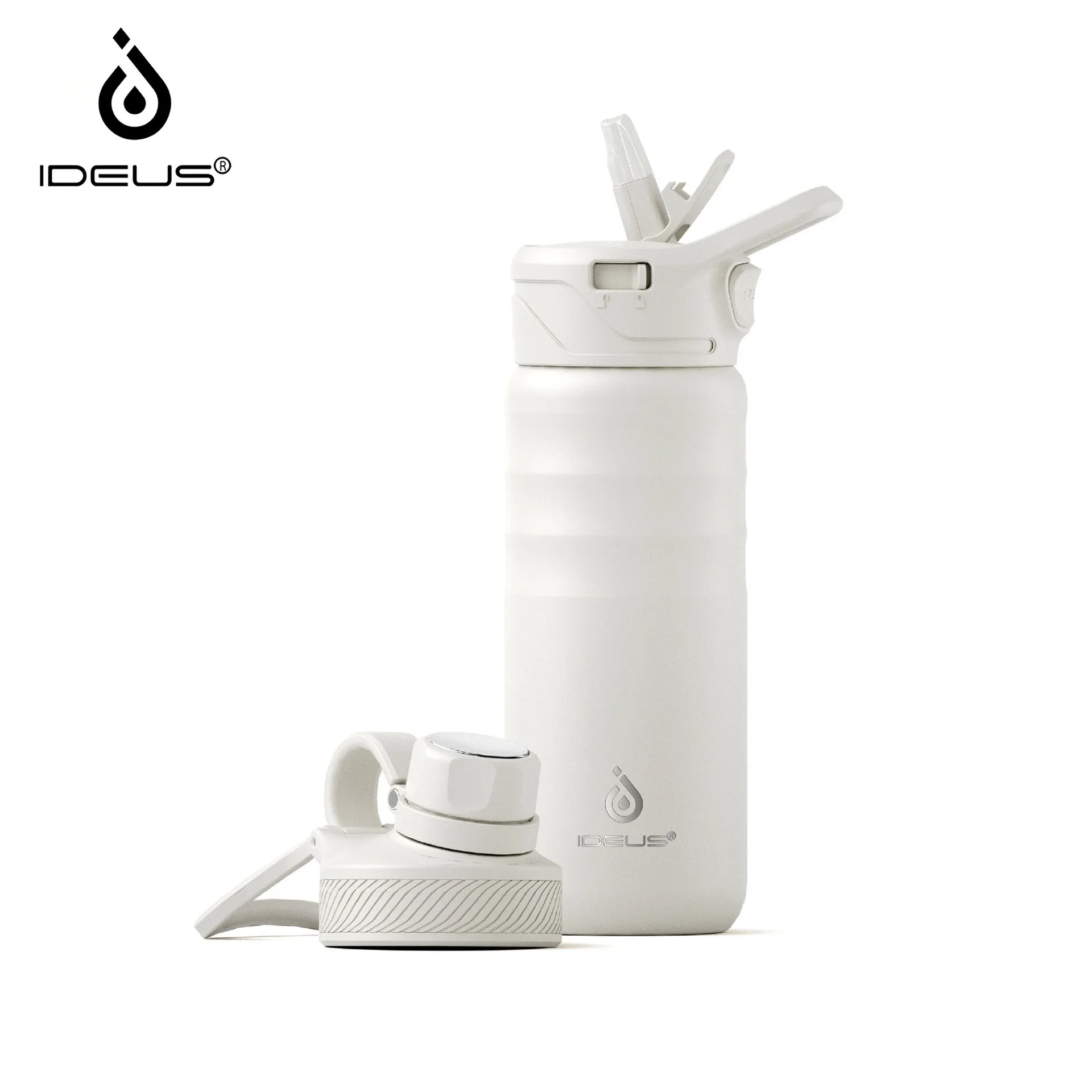

Ideus Insulated Cup Water Bottle With 2 Leak-Proof Lids, Portable Cold And Heat Preservation Straw Water Cup, Suitable For Hikin