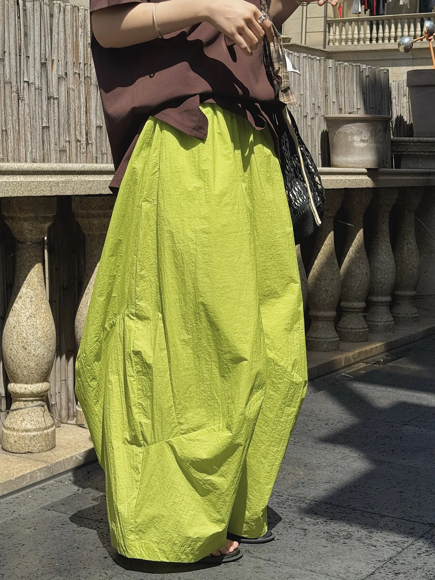 

Spring and summer women's casual solid color high waist loose wide leg pants