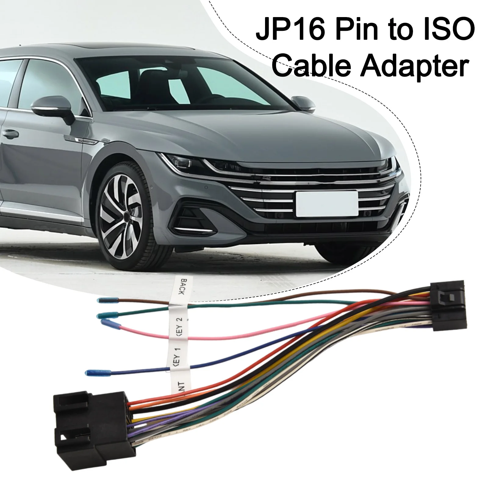 1pcs 16P To ISO Cable Adapter ISO Female Connector Copper Wire Cable Instrument Panel Accessories Car Navigation Host Power Cord