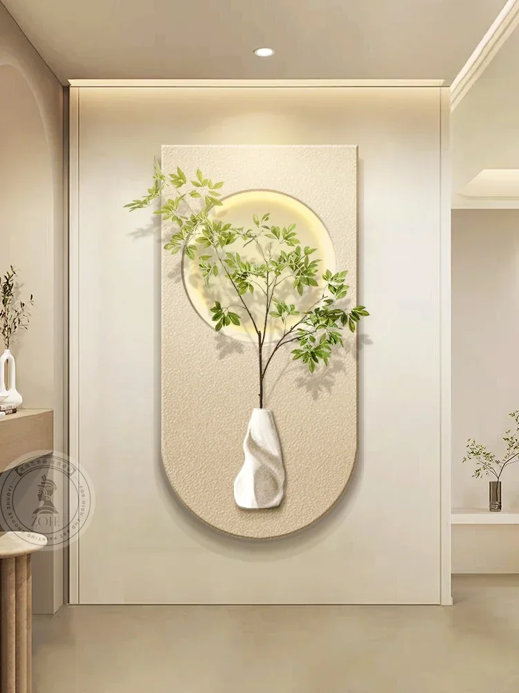 Creamy wind entrance decorative painting,modern light luxury sandstone painting,three-dimensional texture,corridor aisle hanging