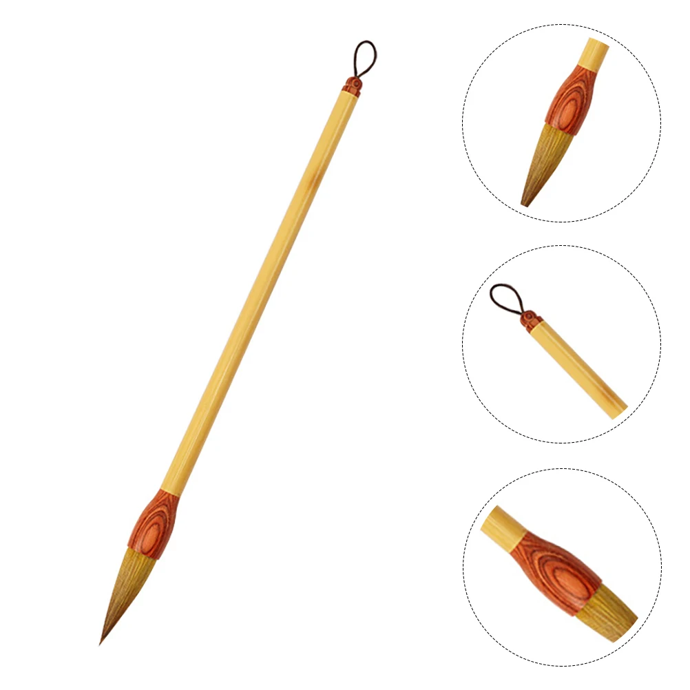 

Large Calligraphy Brush Weasel Hair Pen Sumi Bamboo Wolf Lanyard Durable Safe Watercolor Chinese Calligraphy Art