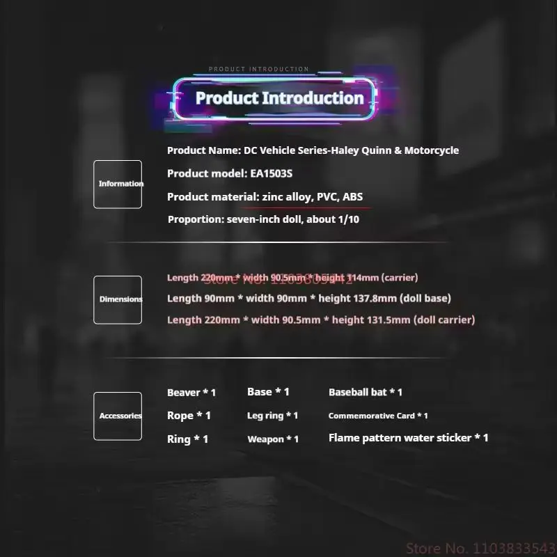 Disponibile autentico principale Gu Suicide Squad Harleen Quinze e moto Action Figure Modello anime Ornamenti Giocattolo da collezione Regalo