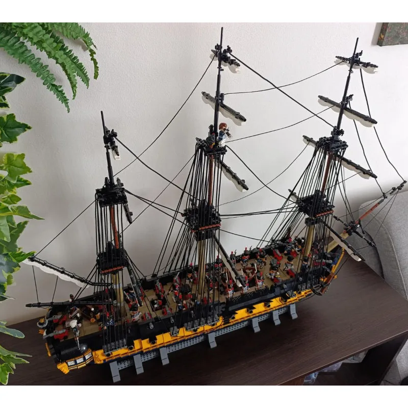 Personnalisé 6029 pièces MOC frégate française HMS Romulus navire de guerre ensemble technique bricolage éducation assemblage Puzzle enfants Puzzle anniversaire jouet cadeau