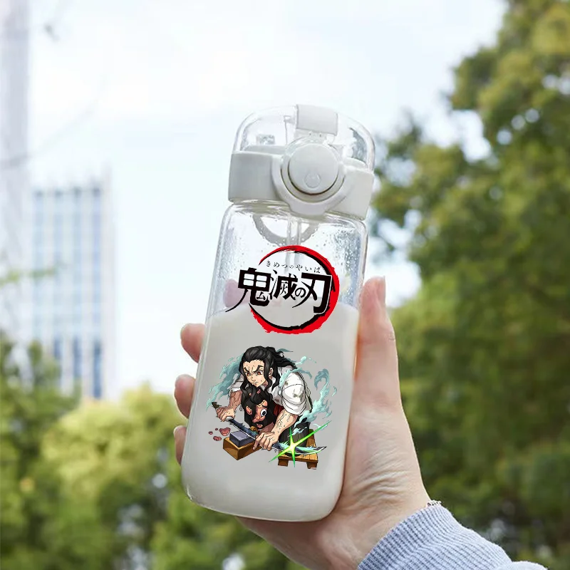 400ML Demon Slayer Water Cup Fashion Plastic Drinking Mug Anime Tomioka Nezuko Water Bottles Large Capacity Sport Kettle Gift