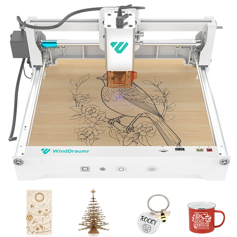 

WindDraumr Laser Engraver 3W 5W 10W 1064nm IR 1W Laser Engraving Machine CNC Laser Cutting Tool For Metal Wood Leather Acrylic