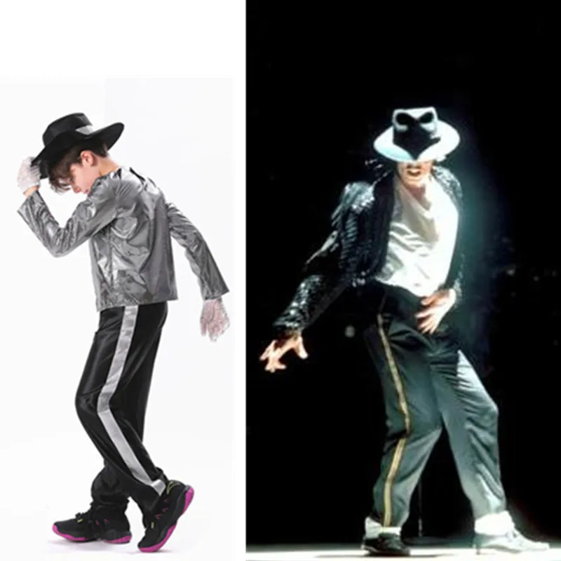 

Kids Boys Michael Jackson Birthday Carnival Children Guys Cosplay Costume Superstar Singer Dance Suits Theme Party Dress