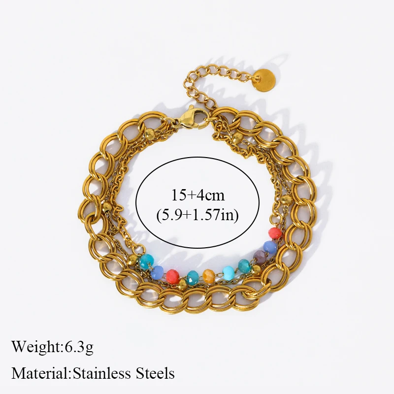 EILIECK 316L Edelstahl Bunter Blumen-Herz Zirkonia Armband für Damen, Modische Handgelenkskette, Zarter Schmuck – Detail 14