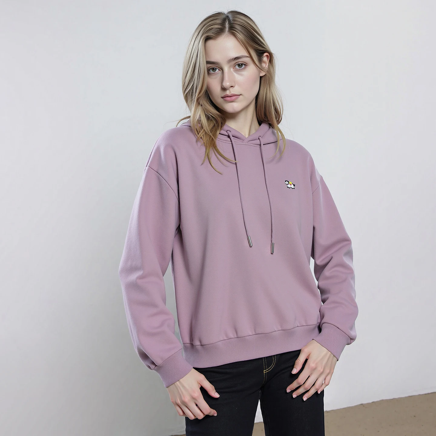 TOYOUTH النساء هوديس 2025 شتاء جديد مبطن بالصوف مقنعين الدب التطريز فضفاض ضوء القمم الرياضية  #2