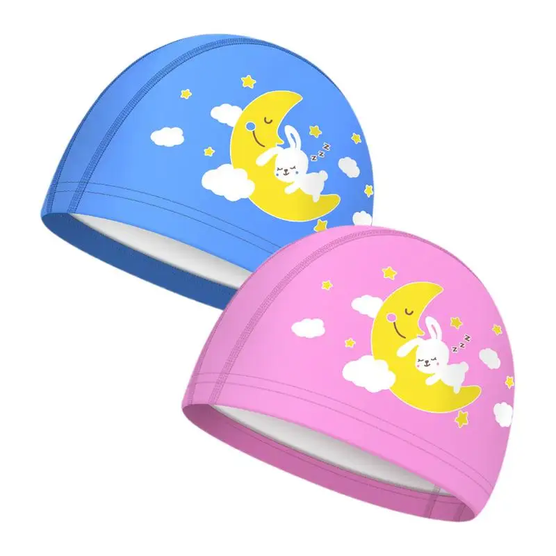 Waterproof Swimming Hat Professional Children's Cartoon Swimming Hat Loose Fit Shower Pool Hat For Toddler Child Youth Girls And