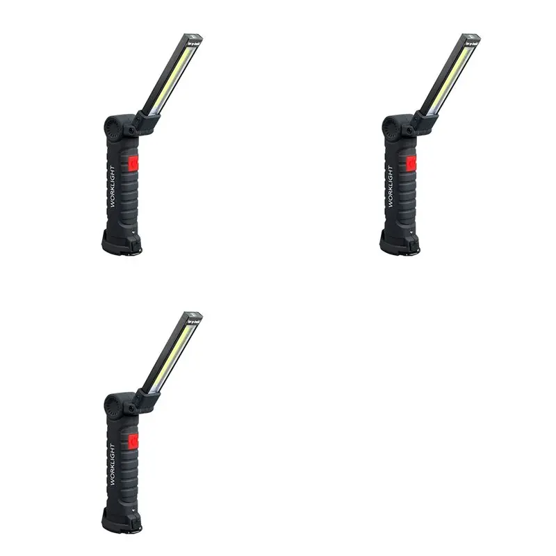 3X LED Foldable Work Light Portable Waterproof Camping Light Car Repair Light Outdoor Tent Flashlight Small W51-AT64