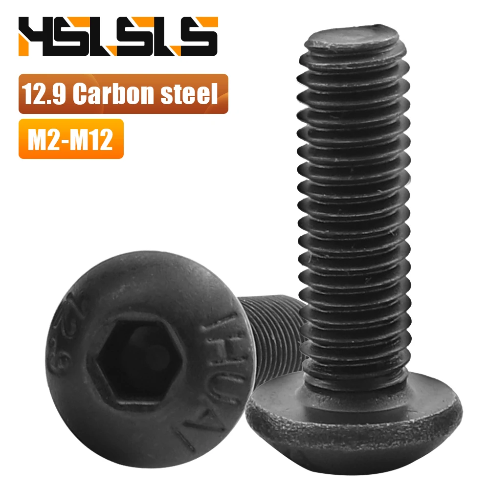 HSLSLS 1-50 Stück Innensechskantschrauben 12.9 Kohlenstoffstahl M2 M2.5 M3 M4 M5 M6 M8 Zylinderkopfschrauben für Motorräder