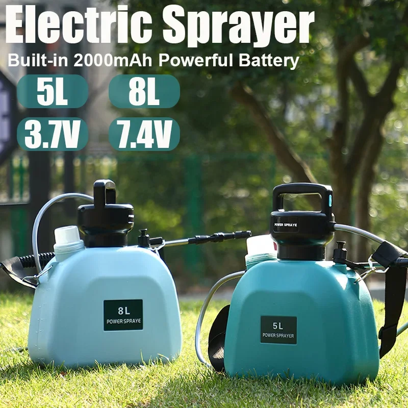 

5L,8L 3.7V/7.4V Electric Battery Sprayer Gardening Watering Flowers Can Agricultural Disinfecting 2000mAh Powerful Battery Spray