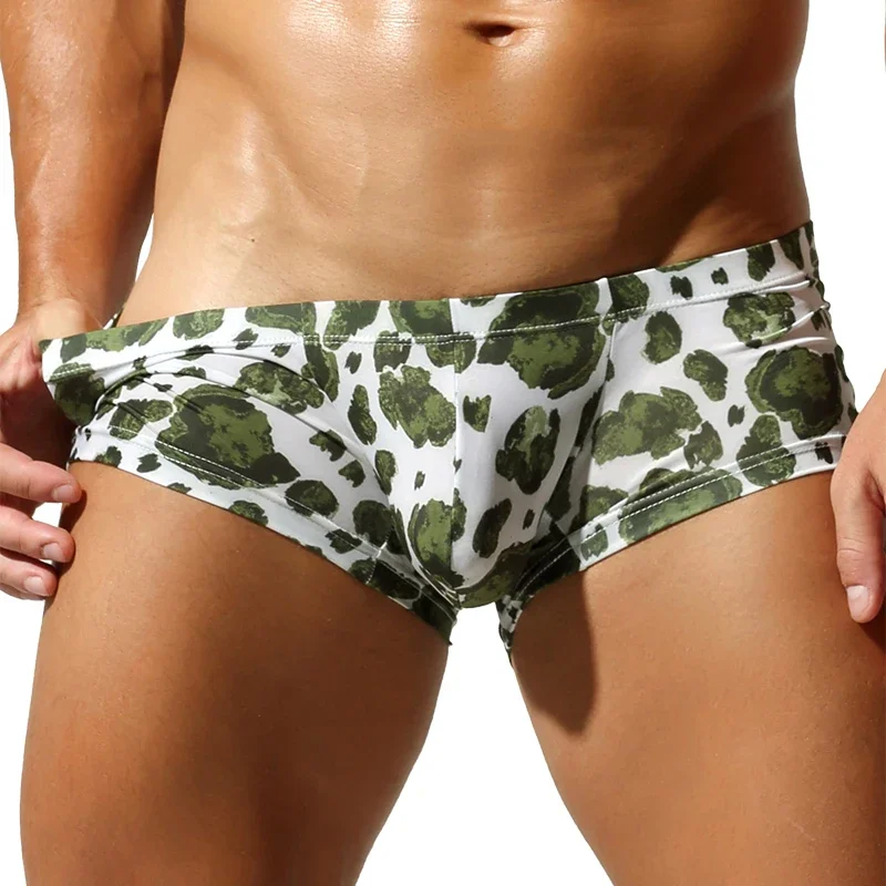 Men's Bulge Boxer Briefs Leopard Print Lightweight Breathable Quick-Dry Comfortable Casual Boxy Underwear for Daily/Active Wear