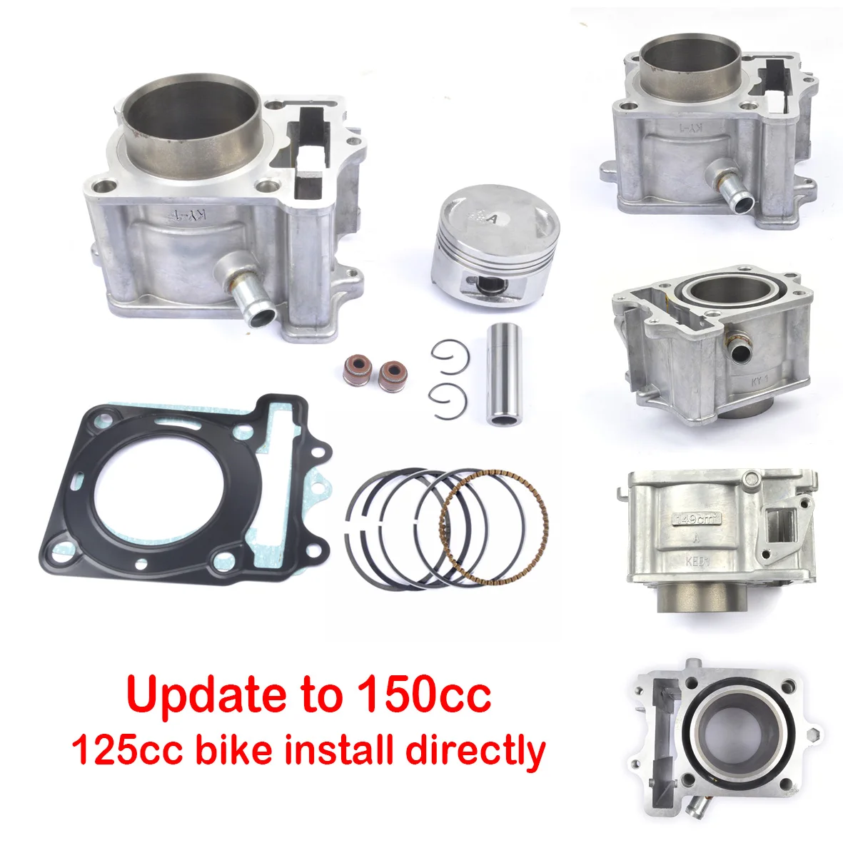 

Motorcycle Engine Cylinder Kit With Piston Pin and Gaskets Bore Big Bore 150cc for Kymco Dink125 Bet & Win B&W Dink E-Go 125