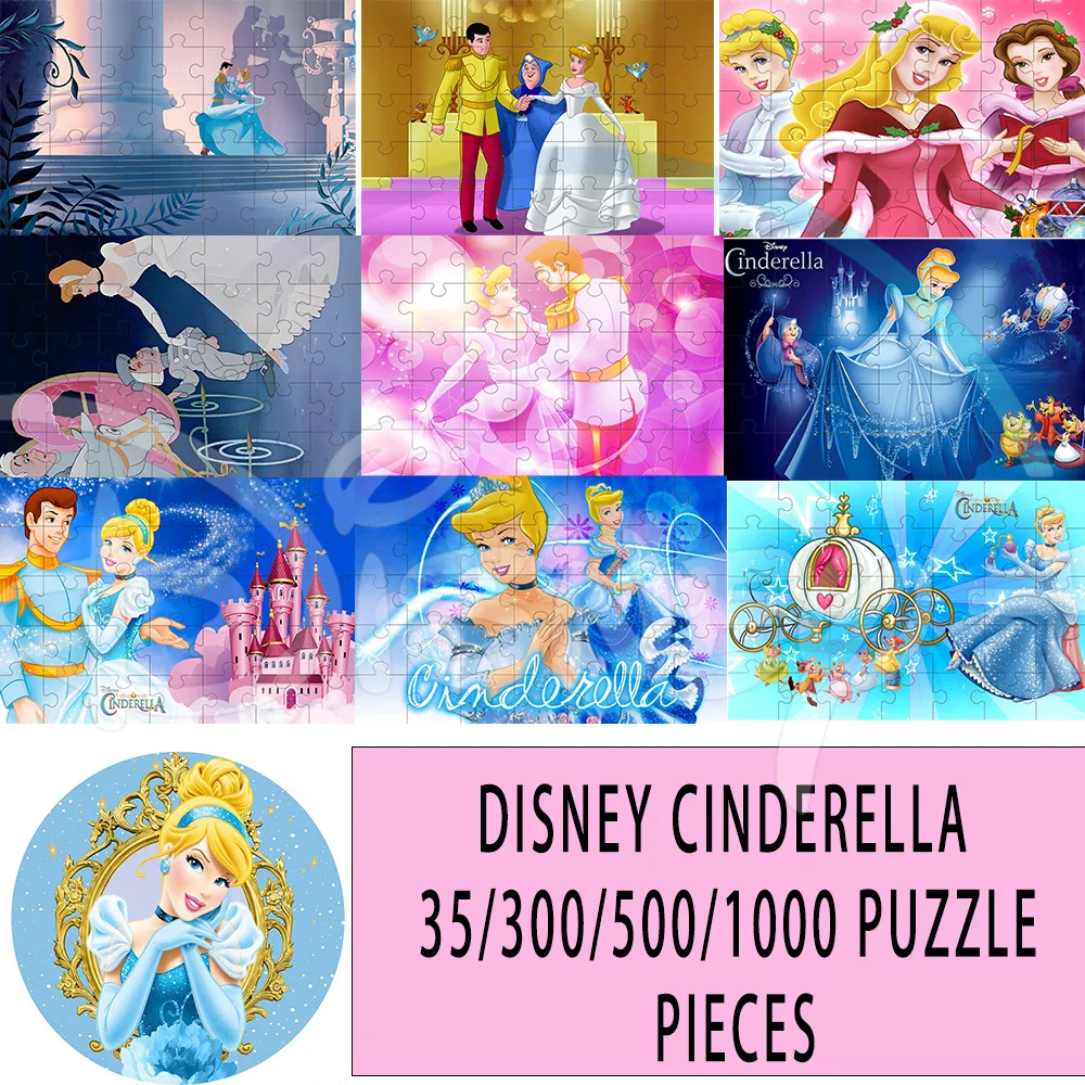 

Disney Cinderella 35/300/500/1000 pieces Jigsaw puzzle wooden onePiece Puzzles for Adults childrenEducational Toys Gifts