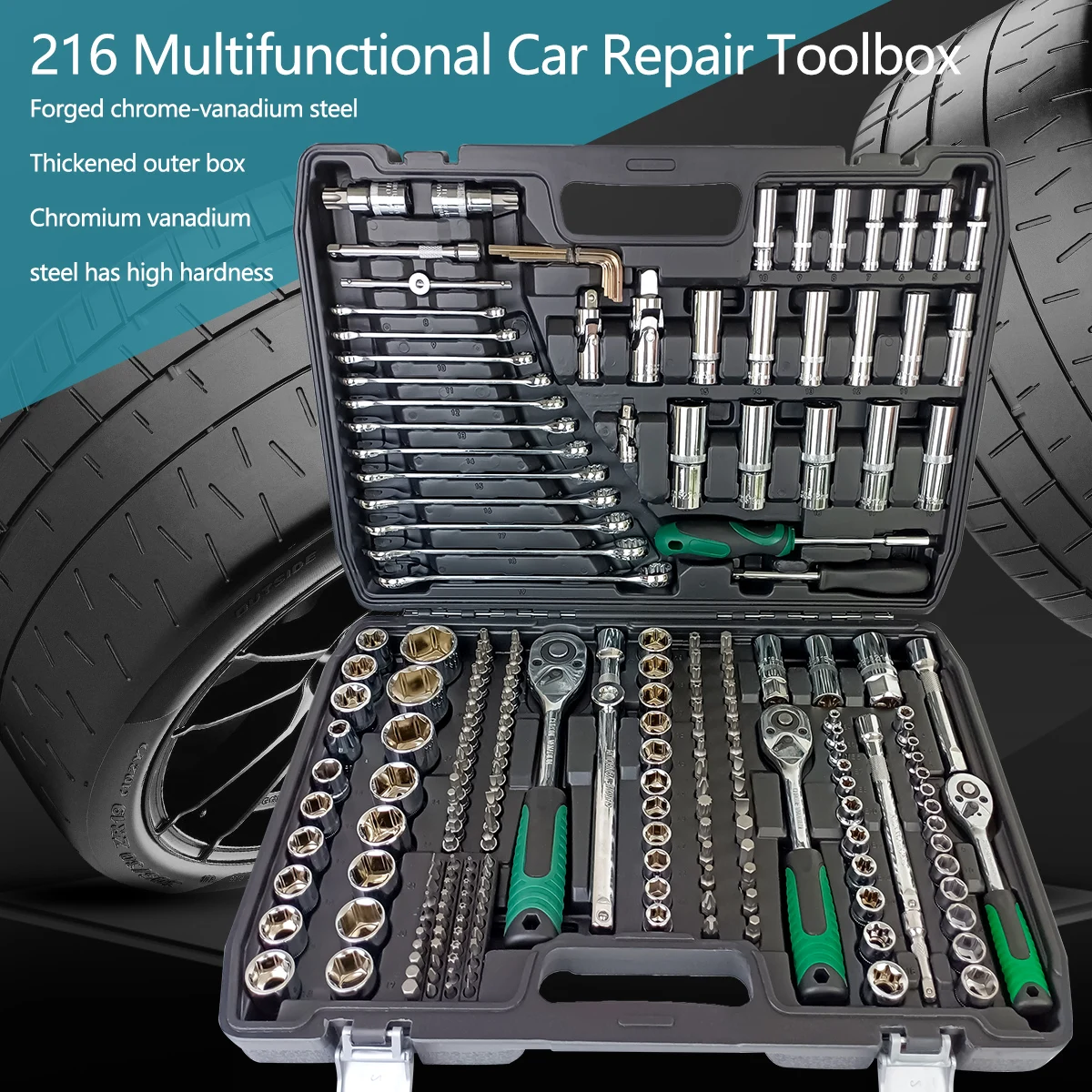 Ultimate Repair Tools 46/121/150/216 piece set Set Professional auto repair tools for a variety of repair scenarios