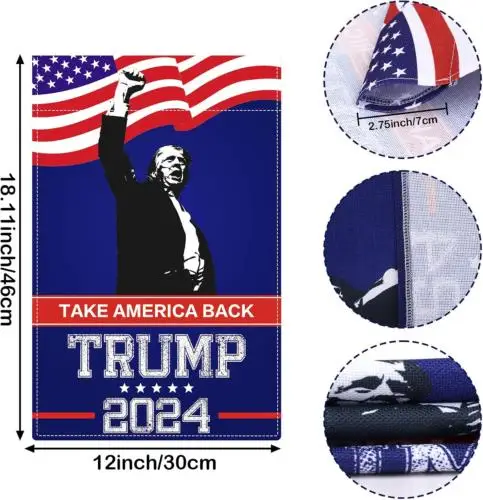 Red Blue Trump 2024 Garden Flag Trump Yard Sign Inspired Garden Flags Patriotic