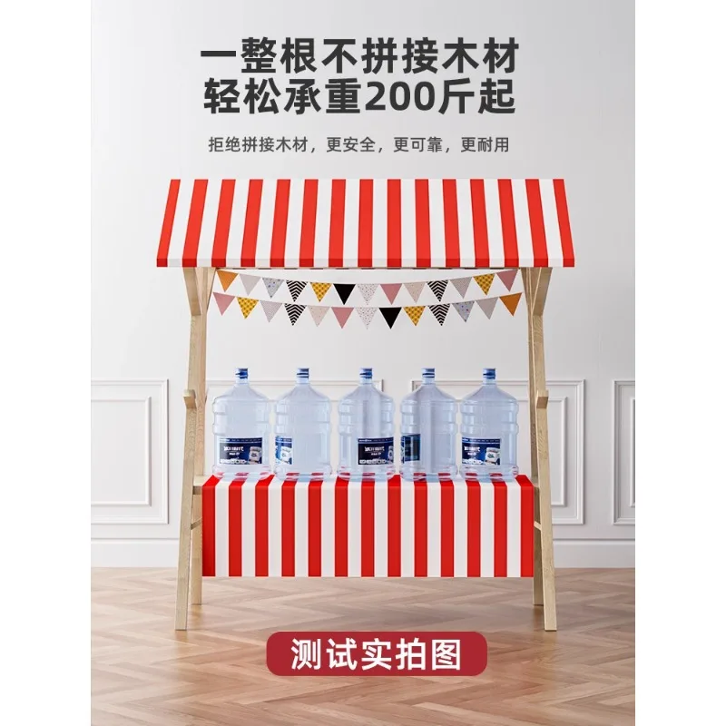 Portable wooden market stall display stand for outdoor retail vendors street trading furniture