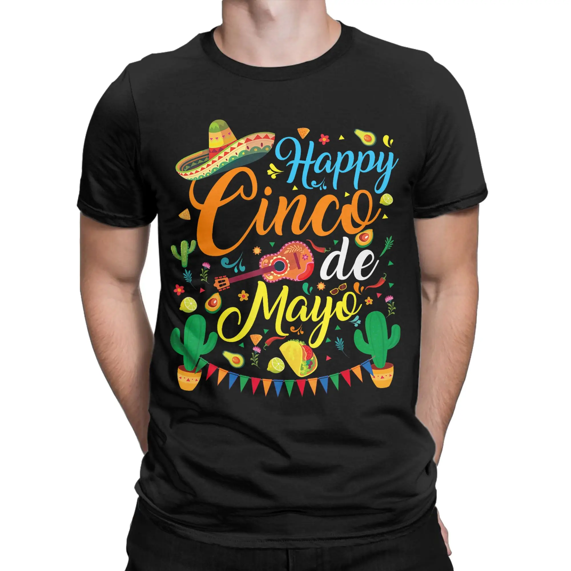 Tres Amigos Avocados Guac Cinco De Mayo Fiesta Men T Shirts  Vintage Tees Short Sleeve Crew Neck T-Shirts Pure Cotton Clothing