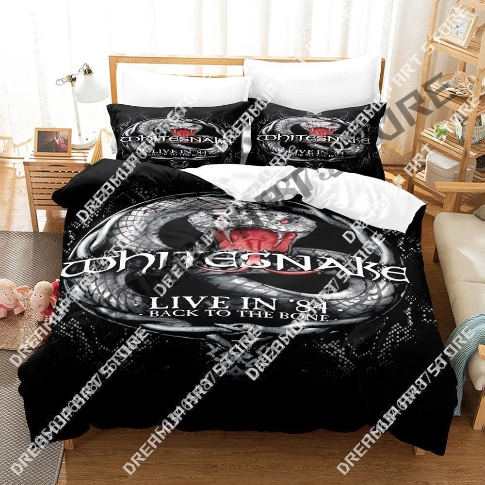 3D Print WHITESNAKE Bedding Set Single Twin Full Queen King Size Bed Set Aldult Kid Bedroom Duvetcover Sets 3D Print Anime Bed