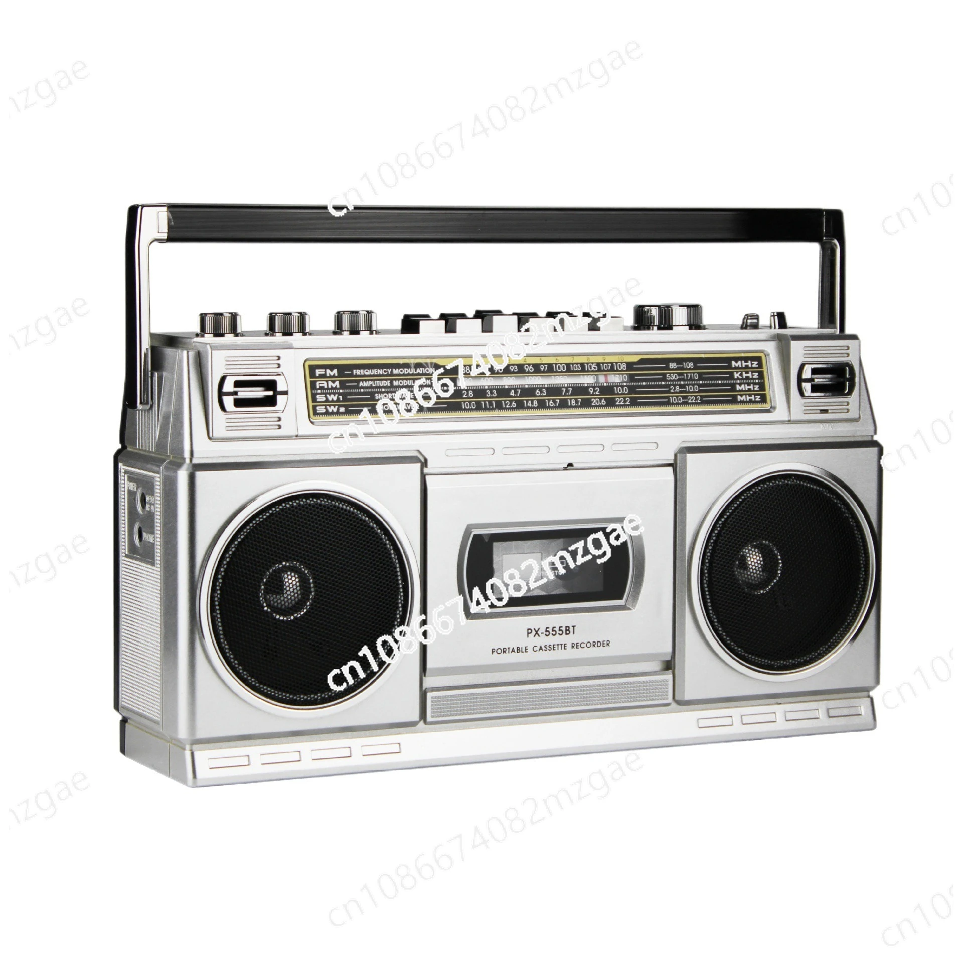 Multiband Recorder Radio FM Tape Recorder Dual Speaker Desktop Recorder