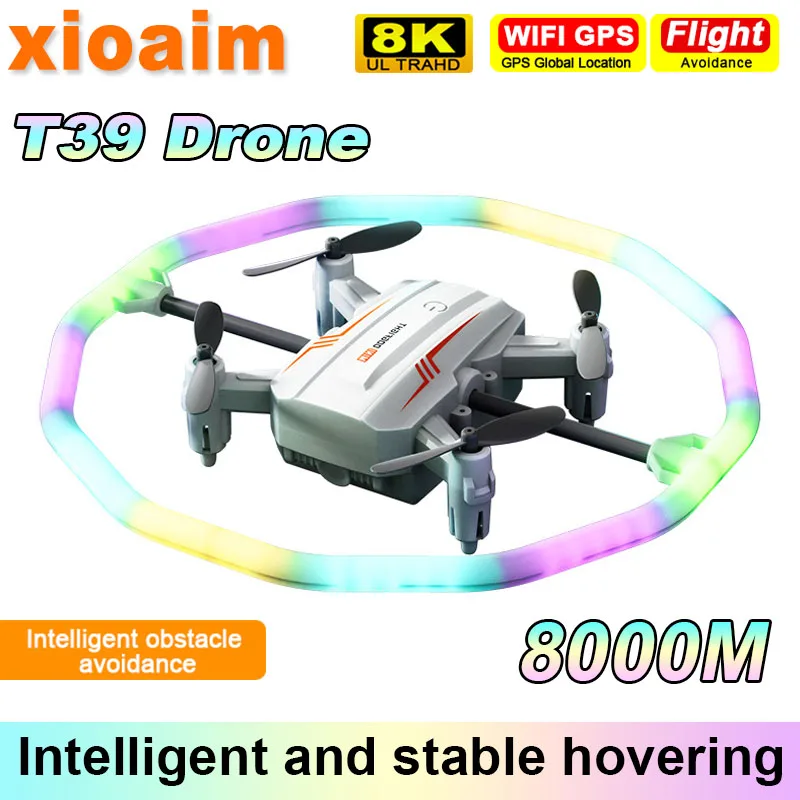 For Xiaomi 360 Rotation Stunt Mini T39 Drone 8K 5G with Led Light Small 4-Axis Quadcopter 2.4G Remote Control Drone for Child