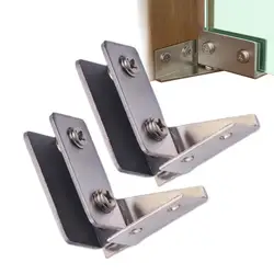 2pcs Glass Door Hinge Without Drilling Shower Door Hinges Cabinet Side Mounted Frameless Glass Hinge For Bathroom Kitchen